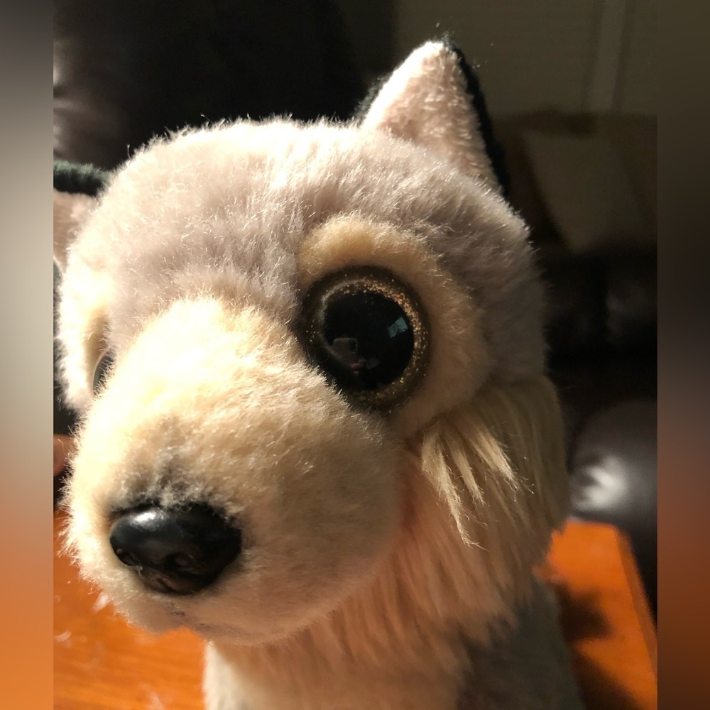 Adventure Planet Wolf Pup - Gray Beige Tan - Big Sparkle Eyes - Picture 3 of 10